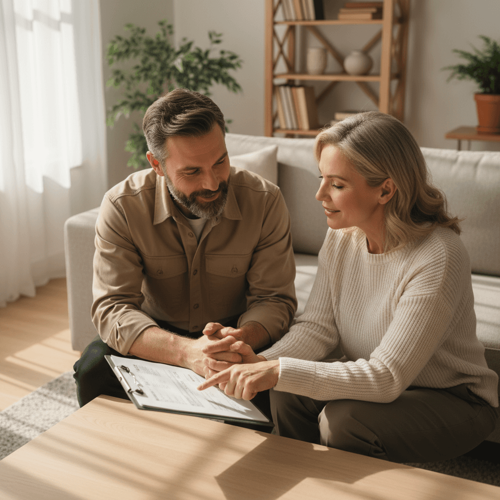 Professional discussion about cleaning services